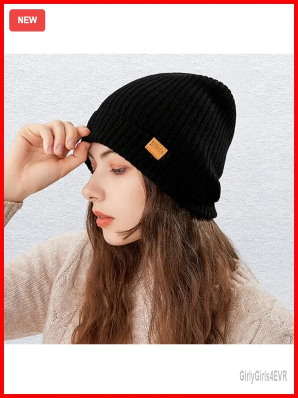 100% Merino Wool Cuff Beanie Hat, Unisex Warm Winter Cap, Breathable Cozy